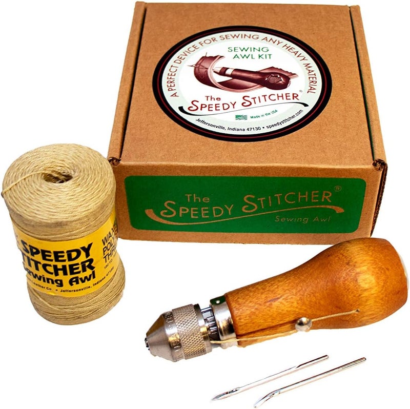 Speedy Stitcher Sewing Awl Kit with 180-Yard Coarse Thread and Needles - Image 1